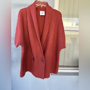 Cabi Love Carol Rosewood Oversized Ribbed Button Layering Piece Cardigan Size S